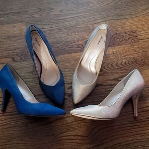 2 pairs if pumps size 11 navy and gold